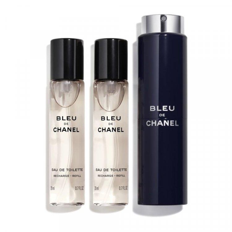 Chanel Bleu De Chanel EDT Twist & Spray 20ml + 2 x Refills 20ml - Perfume Oasis