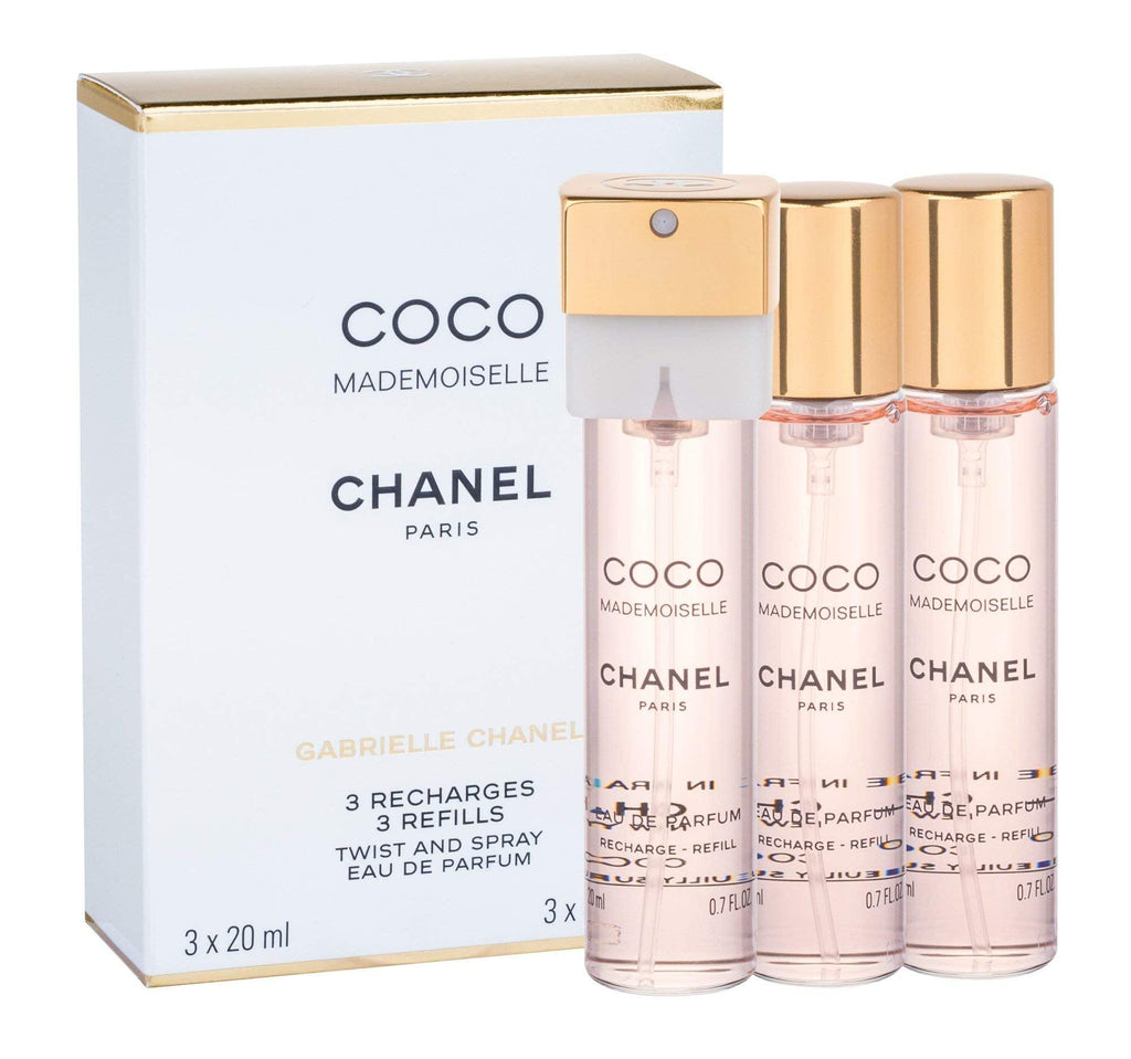 Chanel Coco Mademoiselle EDP 3 x 20ml Refills Twist & Spray - Perfume Oasis