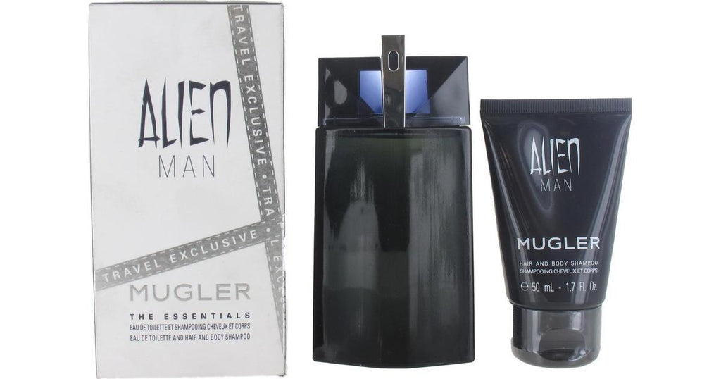 Mugler Alien Man Gift Set 100ml EDT + 50ml Shampoo - Perfume Oasis
