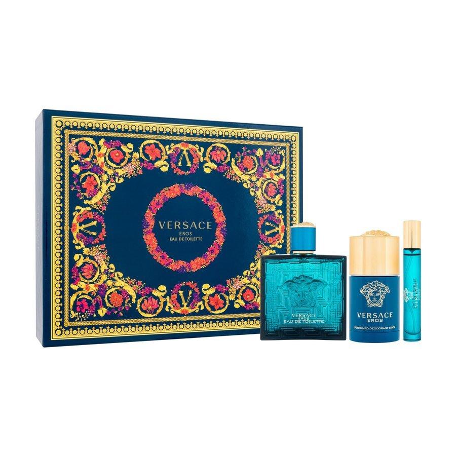 Versace Eros Men Gift Set EDT 100ml + 10ml mini + 75ml Deo Spray - Perfume Oasis